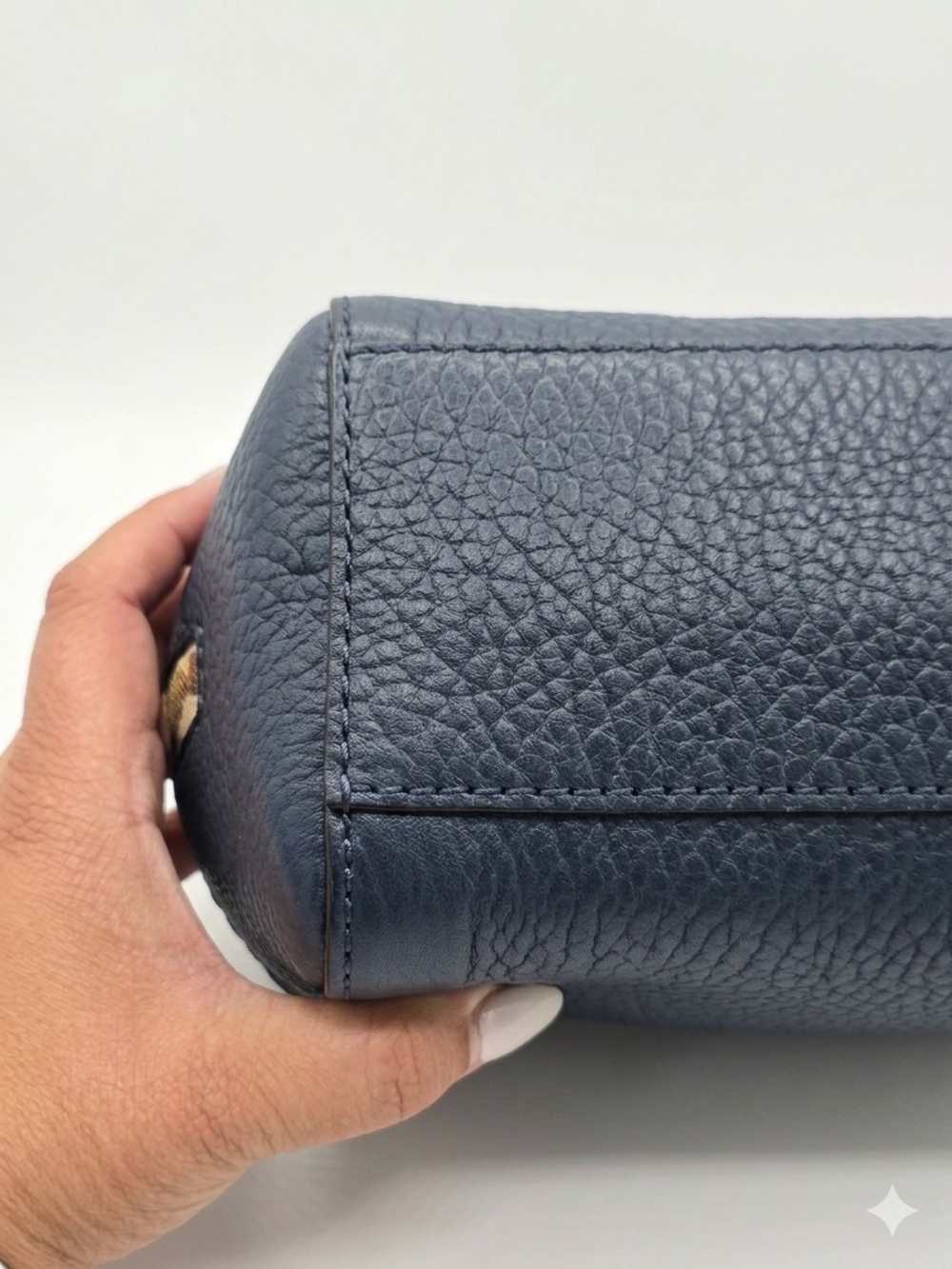 kate spade Cream and Navy Leather Top-Handle Satchel - Picture 2 of 7